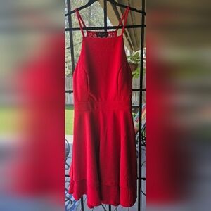 Trixxi Spaghetti Strap Red Dress With Lace And Cutout Back